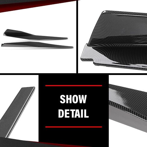 Side Skirts Extension Lip Splitter Compatible with Chevy Corvette C8 Stingray Z51 2-Door 2020-2023 Carbon Fiber Style in Kuwait