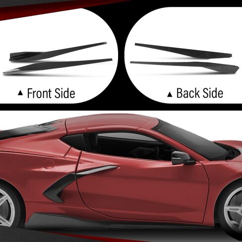 Side Skirts Extension Lip Splitter Compatible with Chevy Corvette C8 Stingray Z51 2-Door 2020-2023 Carbon Fiber Style in Kuwait