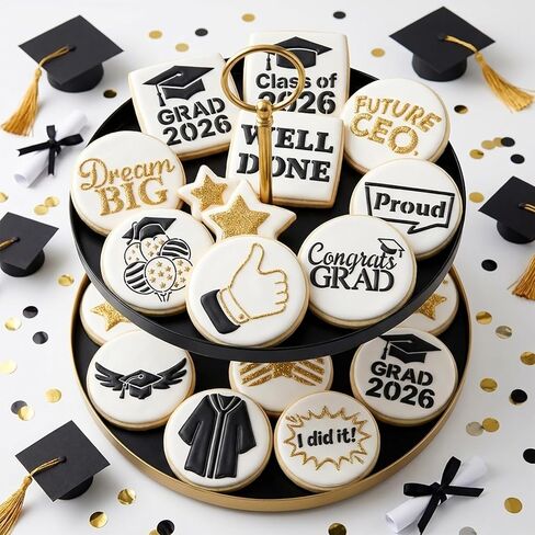 2026 Graduations Cookie Stencil for Beginner DIY Crafts Wall Canvas Paper Fabric Baking Party Decor (16) in Saudi Arabia