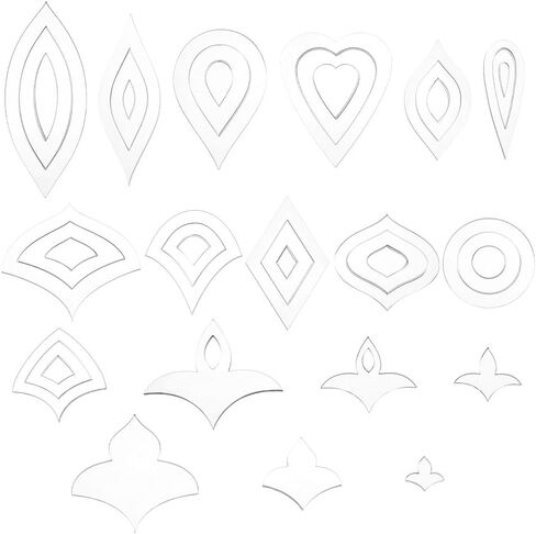 BENECREAT Acrylic Mandala Stencils Set, 14Pcs 14 Styles Clear Acrylic Geometric Template Kit, Dot Drawing Tools for Mandala Patterns, Art Craft and DIY Projects in Saudi Arabia