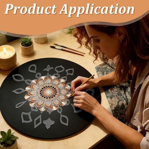 BENECREAT Acrylic Mandala Stencils Set, 14Pcs 14 Styles Clear Acrylic Geometric Template Kit, Dot Drawing Tools for Mandala Patterns, Art Craft and DIY Projects in Saudi Arabia