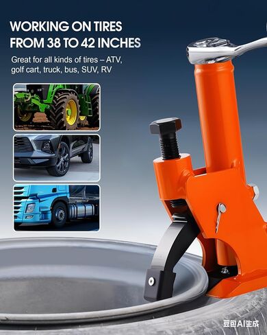 Manual Tire Bead Breaker, 38"-42" Tires Changer Tool with Rubber Pad, Protect Aluminum Alloy Hubs, Easy-Operated Tire Repair Tool for Car, Truck, Tractor, Mower ATV RV Orange in Saudi Arabia