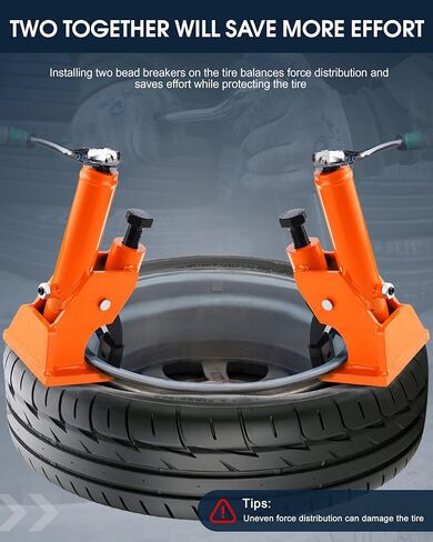Manual Tire Bead Breaker, 38"-42" Tires Changer Tool with Rubber Pad, Protect Aluminum Alloy Hubs, Easy-Operated Tire Repair Tool for Car, Truck, Tractor, Mower ATV RV Orange in Saudi Arabia