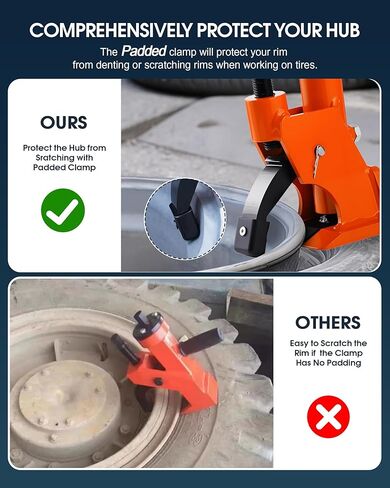 Manual Tire Bead Breaker, 38"-42" Tires Changer Tool with Rubber Pad, Protect Aluminum Alloy Hubs, Easy-Operated Tire Repair Tool for Car, Truck, Tractor, Mower ATV RV Orange in Saudi Arabia