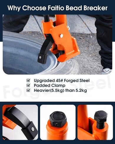 Manual Tire Bead Breaker, 38"-42" Tires Changer Tool with Rubber Pad, Protect Aluminum Alloy Hubs, Easy-Operated Tire Repair Tool for Car, Truck, Tractor, Mower ATV RV Orange in Saudi Arabia