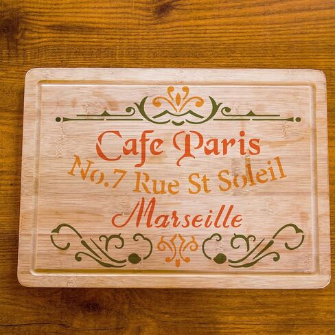 FINGERINSPIRE Classic Cafe Paris Painting Stencils 11.7x8.3 inch Plastic French Stencils Drawing Templates DIY Old French Home Decor for Painting on Wood, Canvas, Tiles, Floor, Wall in Kuwait