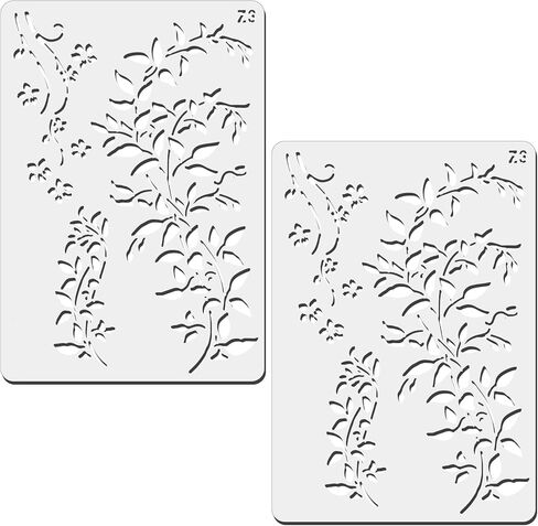 Amabro 2 Pack Large Vine Wall Stencils, Reusable Flower Stencils Crafts Templates Branches Layering Leaf Leaves Stencil Decorations for Drawing Painting on Wood Furniture Canvas Card Making(10" x 7") in Kuwait