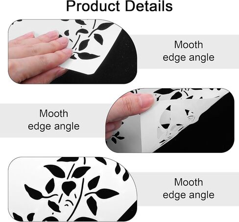 Amabro 2 Pack Large Vine Wall Stencils, Reusable Flower Stencils Crafts Templates Branches Layering Leaf Leaves Stencil Decorations for Drawing Painting on Wood Furniture Canvas Card Making(10" x 7") in Kuwait