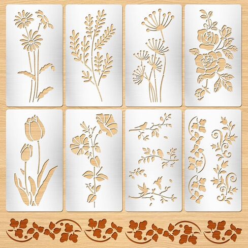 8 Sheets Wood Burning Stencils Reusable Stencil Large Animal Stencil Templates Metal Stencils for Painting On Wood Canvas Crafts Drawing Walls Engraving Spray Paint Card Making Journaling (Animals) in Saudi Arabia