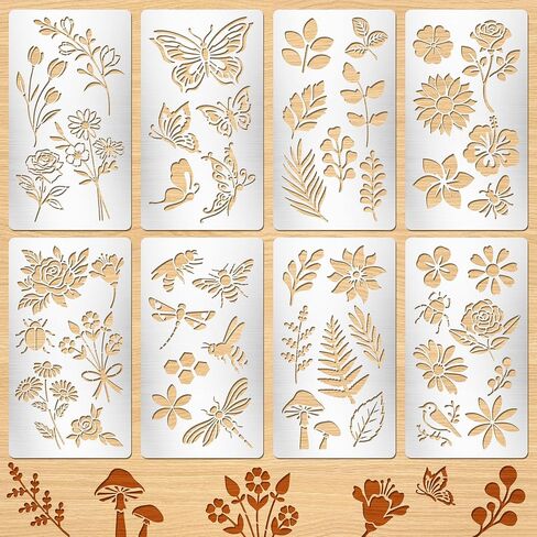 8 Sheets Wood Burning Stencils Reusable Stencil Large Animal Stencil Templates Metal Stencils for Painting On Wood Canvas Crafts Drawing Walls Engraving Spray Paint Card Making Journaling (Animals) in Saudi Arabia