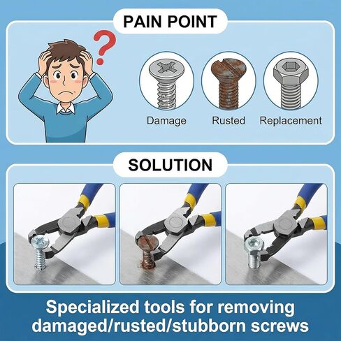 Screw Extractor Pliers Multi-Function Screw Cutter Non-Slip Engineer Pliers Extracts Stripped Broken Rusted Screws Remove Damaged Screws Fast for Tightening Loosening and Gripping Nuts and Bolts in Saudi Arabia