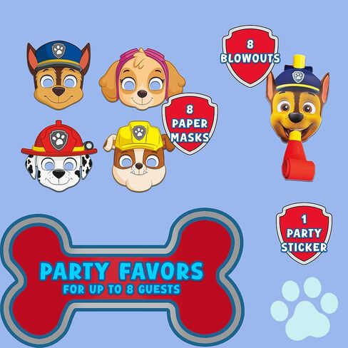 Unique Paw Patrol Party Favors | Masks And Blowouts Set | Serves 8 | Officially Licensed | Party Masks And Blowouts | Kids Birthday Party Favors, Classroom Rewards, Photo Booth Props in Kuwait