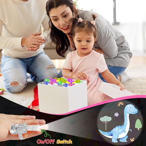 36Pcs Pink Dinosaur LED Finger Lights Pink Dinosaurs Glow in the Dark Light Up Finger Lights Watercolor Dino Party Favors Dino Theme Toys Bulk for Girls Birthday Classroom Prize Exchange Gift Supply in Saudi Arabia