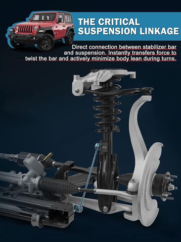 ALLCOMBO Sway Bar Link Front لـ 2012 2013 2014 Ford Focus، لـ Ford C-Max Escape Transit Connect، Mazda 3 Sport، فولفو S80 XC60 XC70 C30 مجموعة وصلات نهاية شريط التثبيت الأمامي، استبدال K750554 in Kuwait