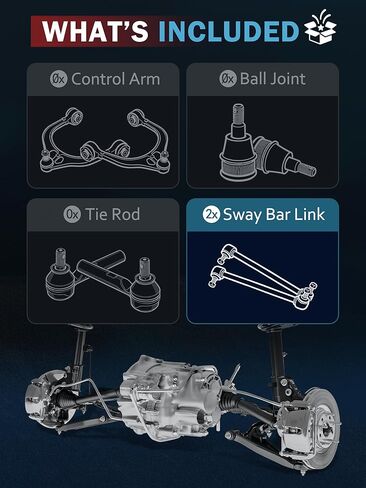 ALLCOMBO Sway Bar Link Front لـ 2012 2013 2014 Ford Focus، لـ Ford C-Max Escape Transit Connect، Mazda 3 Sport، فولفو S80 XC60 XC70 C30 مجموعة وصلات نهاية شريط التثبيت الأمامي، استبدال K750554 in Kuwait