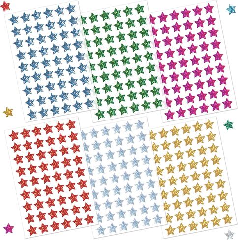 1710 Holographic Star and Heart Stickers 0.6", Self-Adhesive for Kids Rewards, Classroom Supplies, Behavior Charts, Student Incentives, Planner, Scrapbooking, DIY Crafts, Party Favors, Holiday Decor in Saudi Arabia