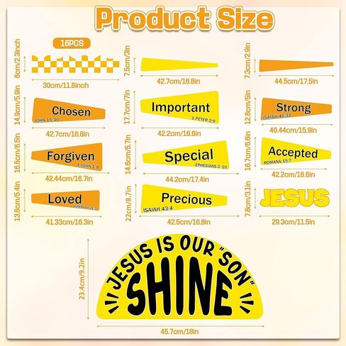 Summer Religious Christian Bulletin Board Decoration Set Summer Shine Classroom Bulletin Board Sun Religious Positive Paper Cutouts for Sunday School Church Wall School Teachers Home Supplies in Saudi Arabia