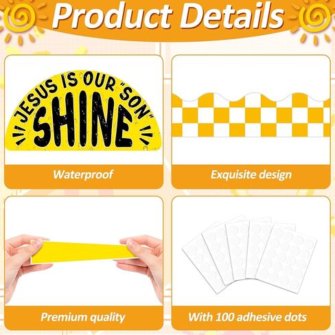 Summer Religious Christian Bulletin Board Decoration Set Summer Shine Classroom Bulletin Board Sun Religious Positive Paper Cutouts for Sunday School Church Wall School Teachers Home Supplies in Saudi Arabia