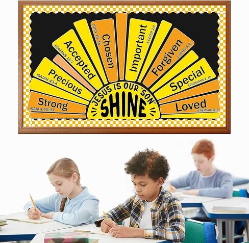 Summer Religious Christian Bulletin Board Decoration Set Summer Shine Classroom Bulletin Board Sun Religious Positive Paper Cutouts for Sunday School Church Wall School Teachers Home Supplies in Saudi Arabia