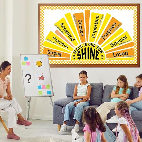 Summer Religious Christian Bulletin Board Decoration Set Summer Shine Classroom Bulletin Board Sun Religious Positive Paper Cutouts for Sunday School Church Wall School Teachers Home Supplies in Saudi Arabia
