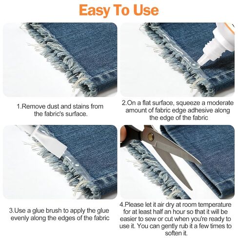 Fray Check for Fabric, Stop Fraying Fabric Sealer Prevents Fraying and Unraveling Edge Sealing Dries Clear Soft and Flexible for DIY Sewing and Crafts in Saudi Arabia