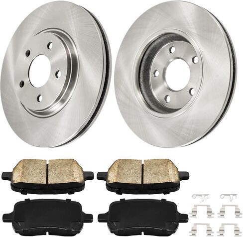 KAC Front Brake Kit, Brake Rotors and Ceramic Brake Pads Replacement for Malibu 2009-2012 G6 2006-2010 A-ur-a 2007-2009, Hardware Brake Kit OEM 55093 D1160 Disc Brake Kit in Kuwait