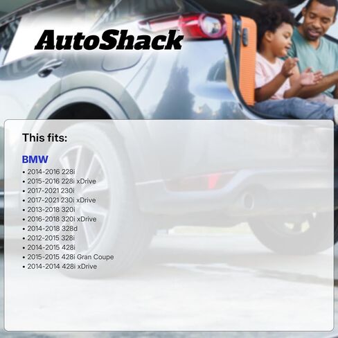 AutoShack Rear Brake Rotors & Ceramic Pads for BMW, 328i 2012-2015 320i 2013-2018 328d 2014-2018, RWD L4 2.0L - Coated - ArmorStop - 11.81" (299.9 mm), 5-Lug in Kuwait