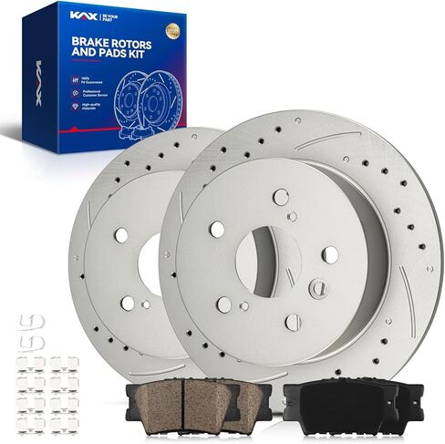 KAX 10.24" Rear Rotors and Pads Kit For Honda Civic 2006-2015 1.8L, 2006-2011 2.0L, 2013 2015 2.4L, 2009-2011 1.3L, 2013-2015 Acura ILX in Saudi Arabia