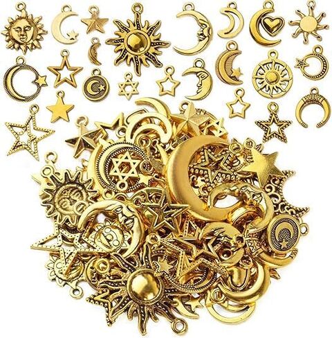 BronaGrand Celestial Pendant Charms,Sun Moon Star Cloud Charms Lightning Bolt Charms Jewelry Charms for Necklace Earrings Bracelet Jewelry in Saudi Arabia