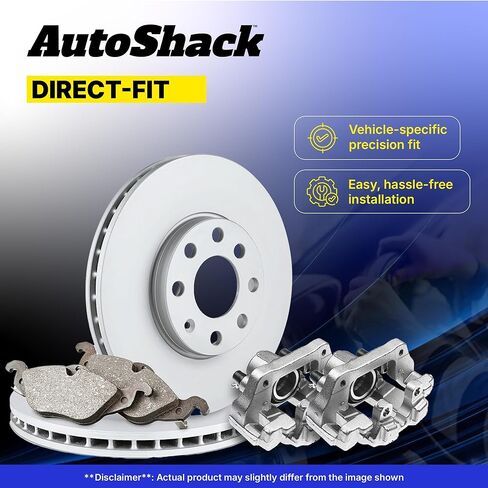AutoShack Front Brake Rotors, Ceramic Pads & Calipers for Toyota, Sienna 2004-2010 Camry 2005-2006 Avalon 2005-2007, FWD AWD V6 3.0L 3.3L 3.5L - Coated - ArmorStop - 11.65" (296 mm), 5-Lug in Kuwait
