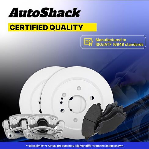 AutoShack Front Brake Rotors, Ceramic Pads & Calipers for Toyota, Sienna 2004-2010 Camry 2005-2006 Avalon 2005-2007, FWD AWD V6 3.0L 3.3L 3.5L - Coated - ArmorStop - 11.65" (296 mm), 5-Lug in Kuwait