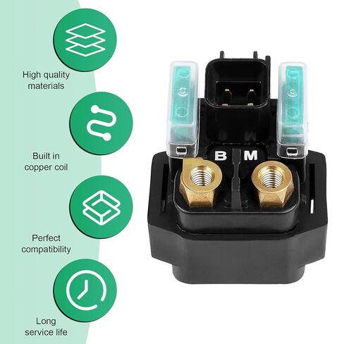 Starter Solenoid Relay, Starter Solenoid Valve Motorcycle Relay Parts, Compatible with Most Yamaha ATV YFM 350 400 450 660 Raptor Grizzly Kodiak Wolverine Big Bear (Black) in Saudi Arabia