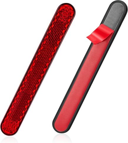 BlingKingdom 2 PCS Self-Adhesive Motorcycle Safety Reflectors High-Intensity Red License Plate Reflectors for Bicycle, Cars, Trucks, Trailer, Boat in Kuwait