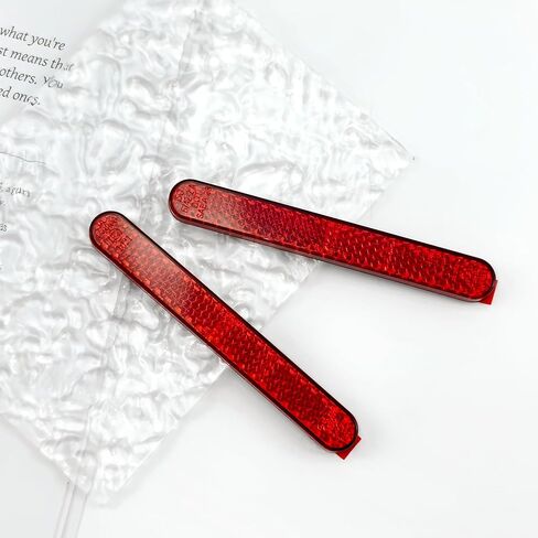 BlingKingdom 2 PCS Self-Adhesive Motorcycle Safety Reflectors High-Intensity Red License Plate Reflectors for Bicycle, Cars, Trucks, Trailer, Boat in Kuwait