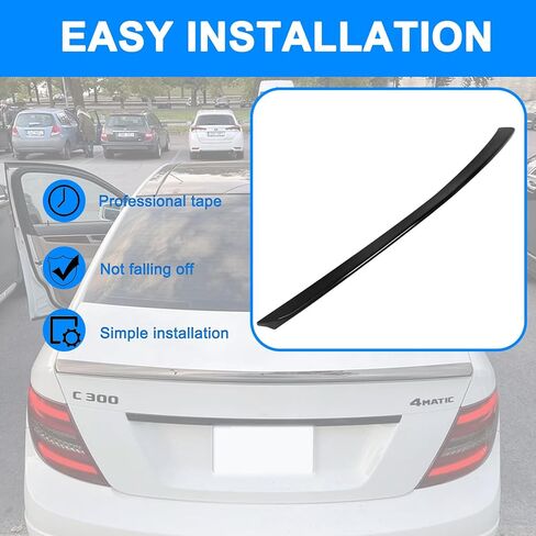 Rear Spoiler Wing for Mercedes Benz W204 C Class 4 Door Sedan C180 C200 C250 C300 C350 C63 2008 2009 2010 2011 2012 2013 2014 AMG Style Tail Trunk Wing Lip Glossy Black in Saudi Arabia