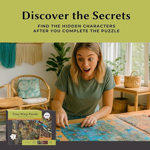 Time Warp Puzzle Series 2 – Sunrise to Sunset Hidden Scene | 1000 Piece Jigsaw Puzzle for Adults | Discover a Story that Transforms as You Build | Giftable Magic Puzzle Art (Steampunk Paris) in Saudi Arabia