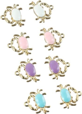 40Pcs Enamel Crab Charms,Random Colors Ocean Animal Charms,Alloy Marine Theme Pendants for Jewelry Making in Kuwait