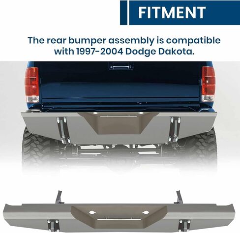 KUAFU Rear Bumper Assembly Compatible with 1997-2004 Dodge Dakota Pickup Truck Step Bumper Assembly Steel Bare Metal in Kuwait