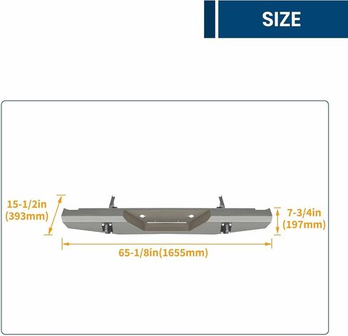 KUAFU Rear Bumper Assembly Compatible with 1997-2004 Dodge Dakota Pickup Truck Step Bumper Assembly Steel Bare Metal in Kuwait