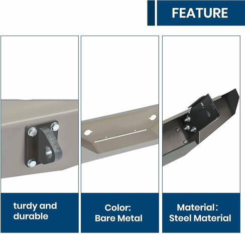 KUAFU Rear Bumper Assembly Compatible with 1997-2004 Dodge Dakota Pickup Truck Step Bumper Assembly Steel Bare Metal in Kuwait