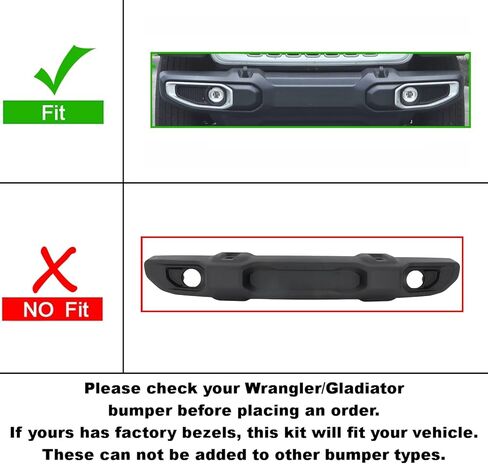 IAMAUTO 32431 Front Bumper Fog Lamp Bezel Trim SILVER LH/RH PAIR Fits 2018-2026 Jeep Wrangler and 2020-2026 Jeep Gladiator CH1038196 CH1039196 in Saudi Arabia