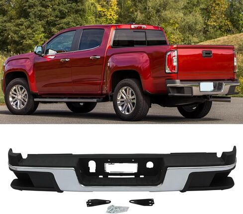 Black Rear Step Bumper For 2015-2022 Chevy Colorado/GMC Canyon, w/o Sensor Holes, with Side Pads GM1103180 in Saudi Arabia