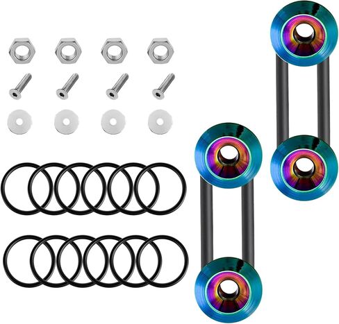 Bumper Quick Release, Front Rear Bumper Fasteners Kit with Screws Nuts Washers O-Rings, Universal Quick Release Clips Trunk Band Repair Fenders Holders for Most Vehicles (Black) in Saudi Arabia