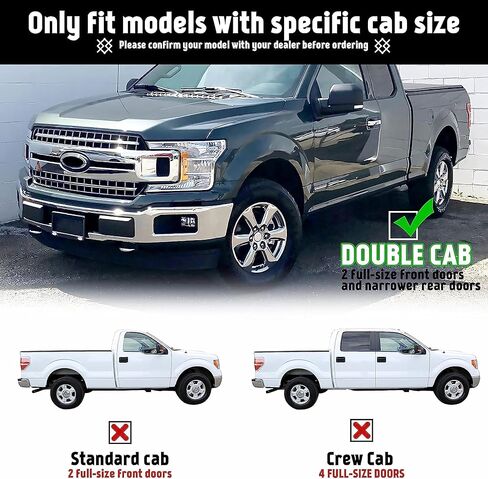 6.5" Running Boards for Ford F150 2015-2025, F-250 F-350 F-450 F-550 2017-2025, 6.5 Inch Side Step Rails Nerf Bars, Super Crew Cab | 4 Full Size Doors, Stainless Steel | High End Version/Chrome in Kuwait