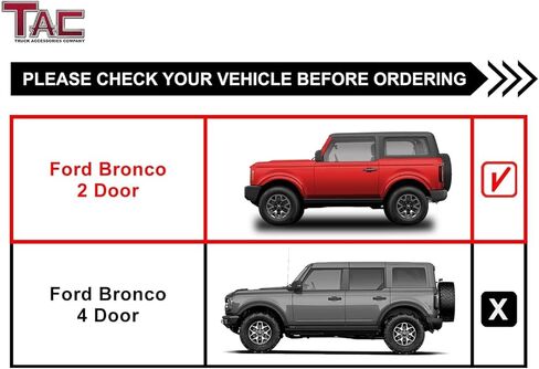 TAC Sidewinder Running Boards Fit 2021-2026 Ford Bronco 2 Door 4" Drop Side Step Nerf Bar Rocker Slider Exterior Accessories 2pcs in Kuwait