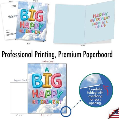 The Best Card Company - Jumbo Retirement Card from All of Us (8.5 x 11 Inch) - Big Group Notecard for Retiree - J5651ERTG-US in Kuwait
