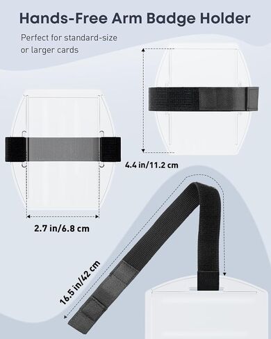 Uniclife 5 Pack Arm Badge Holder for Men, PVC ID Badge Holder, ID Holder, Armband Badge Holder with Adjustable Elastic Arm Band, Ski Pass Holder for Work, Gym, Running & Outdoor Sports in Kuwait