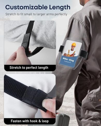 Uniclife 5 Pack Arm Badge Holder for Men, PVC ID Badge Holder, ID Holder, Armband Badge Holder with Adjustable Elastic Arm Band, Ski Pass Holder for Work, Gym, Running & Outdoor Sports in Kuwait