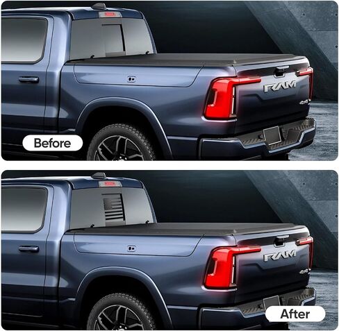 Matte Black American Flag Decal - Privacy Window Vinyl Sticker for Dodge RAM 1500/2500/3500 (2009-2024), Rear Center Sliding Glass, Easy Install, Fade-Resistant in Saudi Arabia