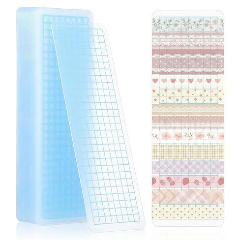 TEHAUX 40pcs Washi Cards, PVC Washi Tape Boards, Thick Rounded Corner Tape Sample Holder for Scrapbook Organizer, Accessories & Art Crafts (Blue) in Saudi Arabia